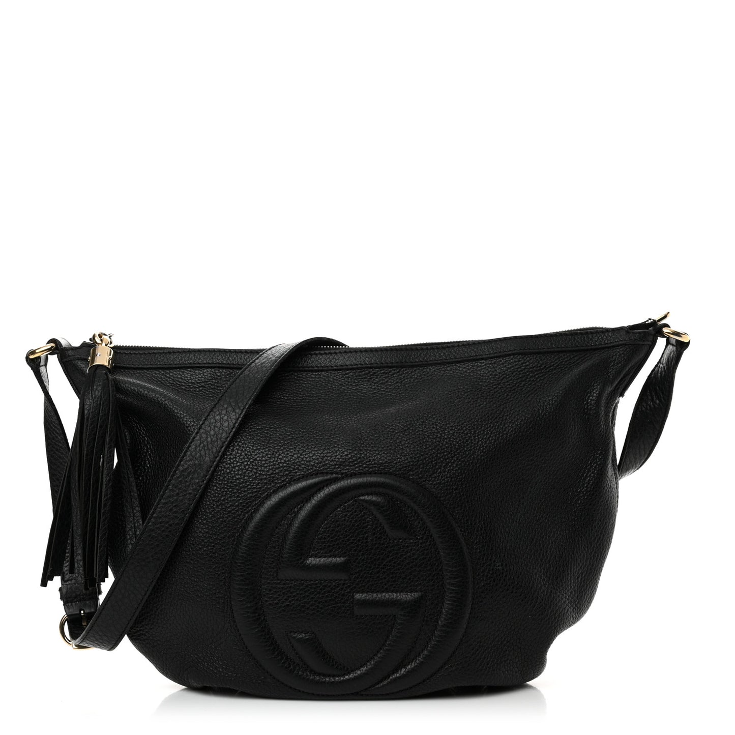 Pebbled Calfskin Medium Soho Hobo Black