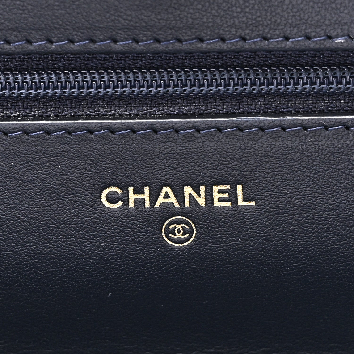Chanel Lambskin Quilted Wallet On Chain WOC Navy 6 of 11