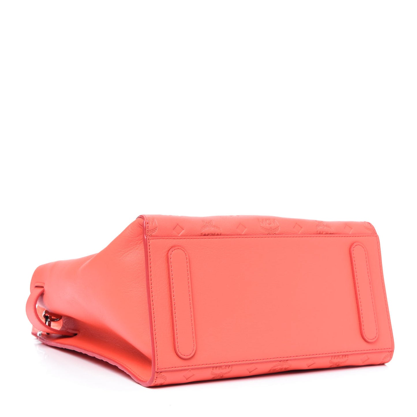 Calfskin Ottomar Monogram Essential Bucket Bag Hot Coral