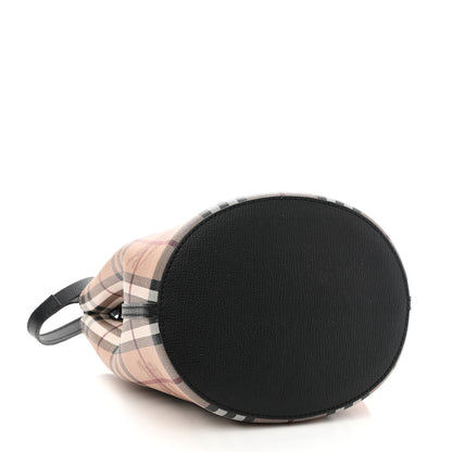 Burberry Haymarket Check Colours Small Lorne Bucket Crossbody Black 4 of 9
