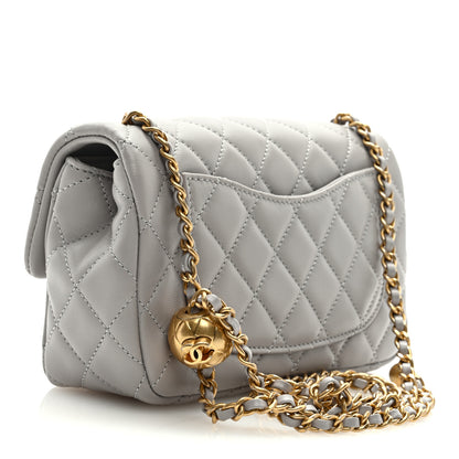 Chanel Lambskin Quilted Mini Rectangular Pearl Crush Flap Grey 2 of 9