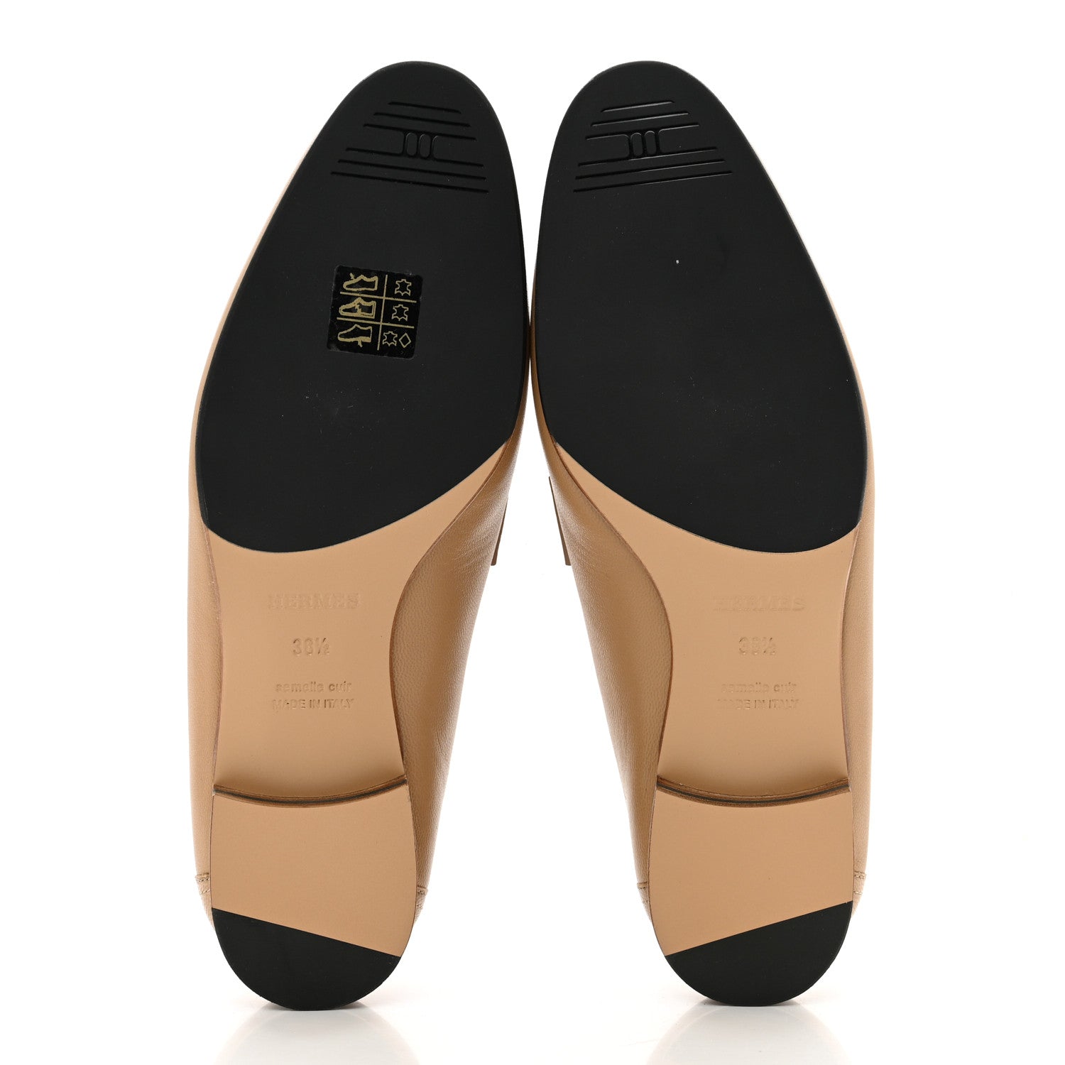 Hermes Goatskin Womens Royal Loafers 38.5 Beige Argile White 4 of 8