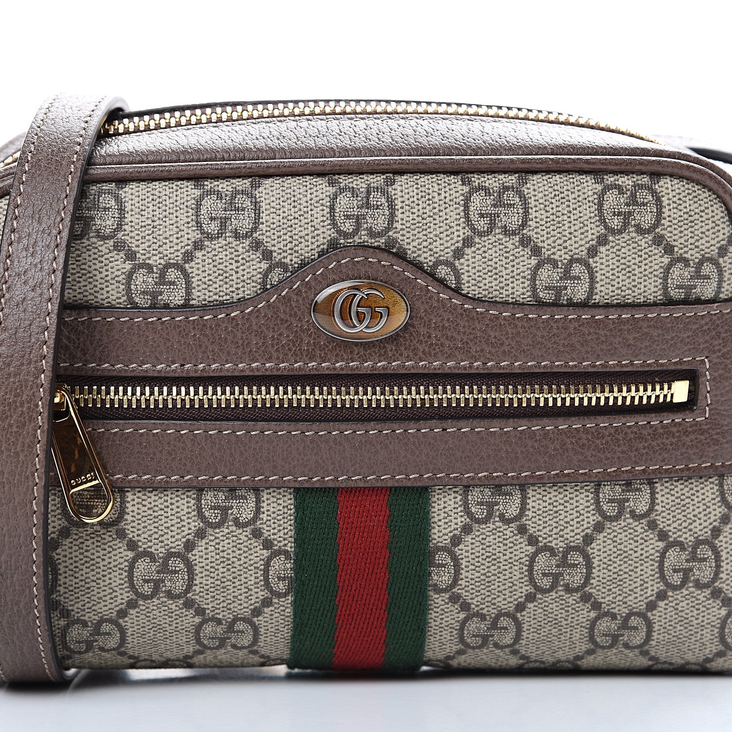 Gucci GG Supreme Monogram Web Mini Ophidia Shoulder Bag Brown 7 of 10