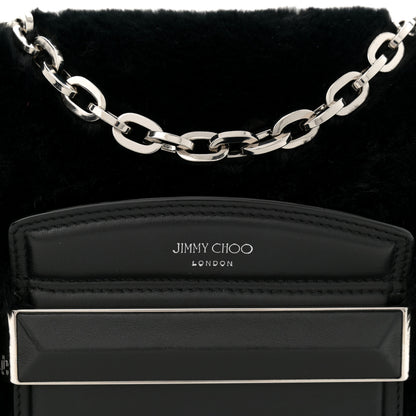 Jimmy Choo Faux Fur Carolina Chain Shoulder Bag Black 8 of 11