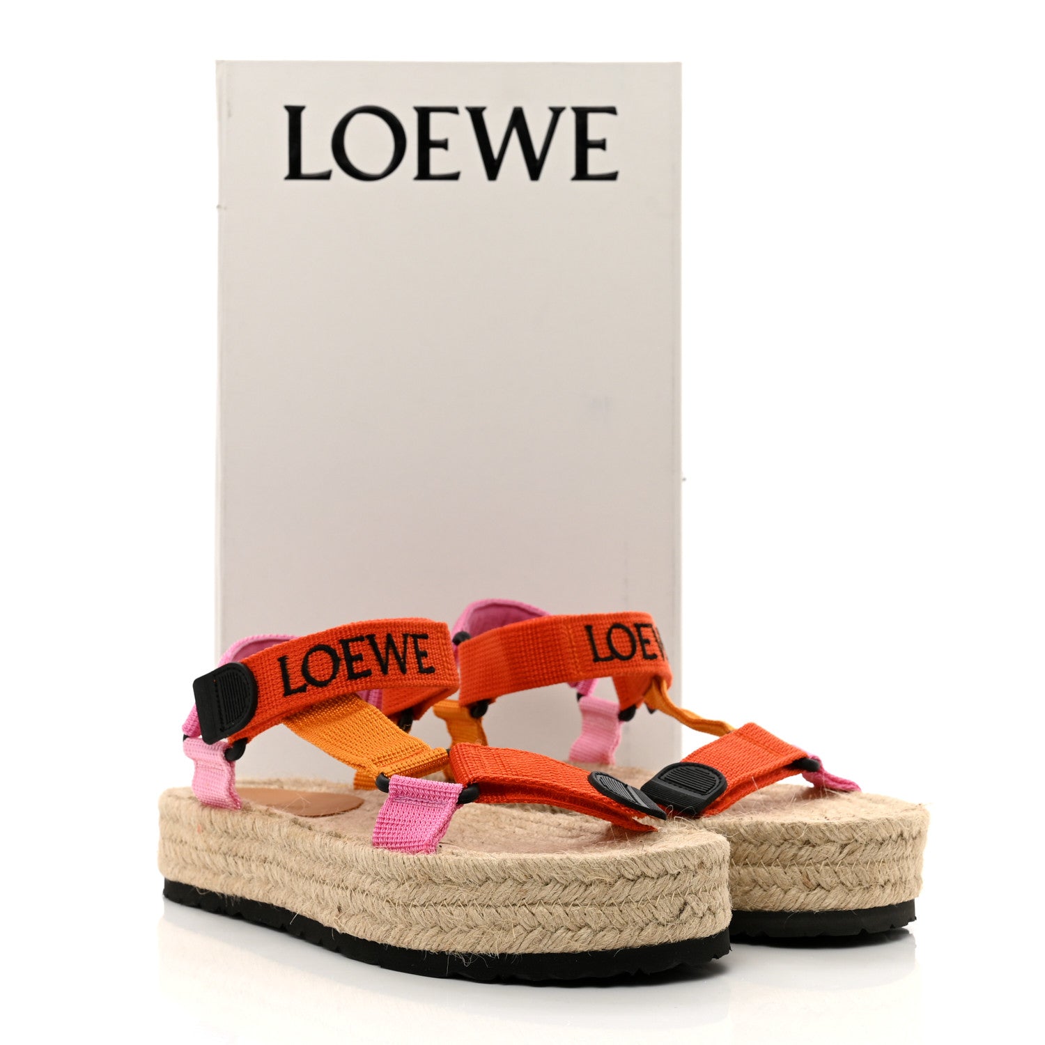 Loewe Raffia Paula's Ibiza Strappy Espadrille Sandals 38 Orange Multicolor 8 of 8