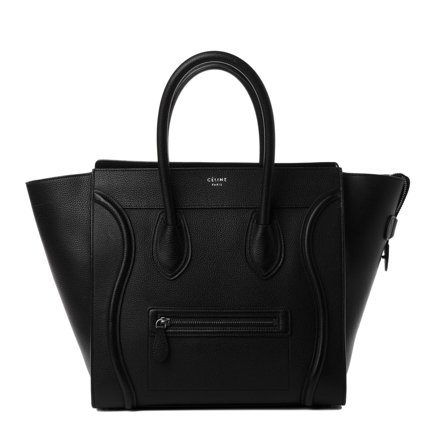 Drummed Calfskin Mini Luggage Black