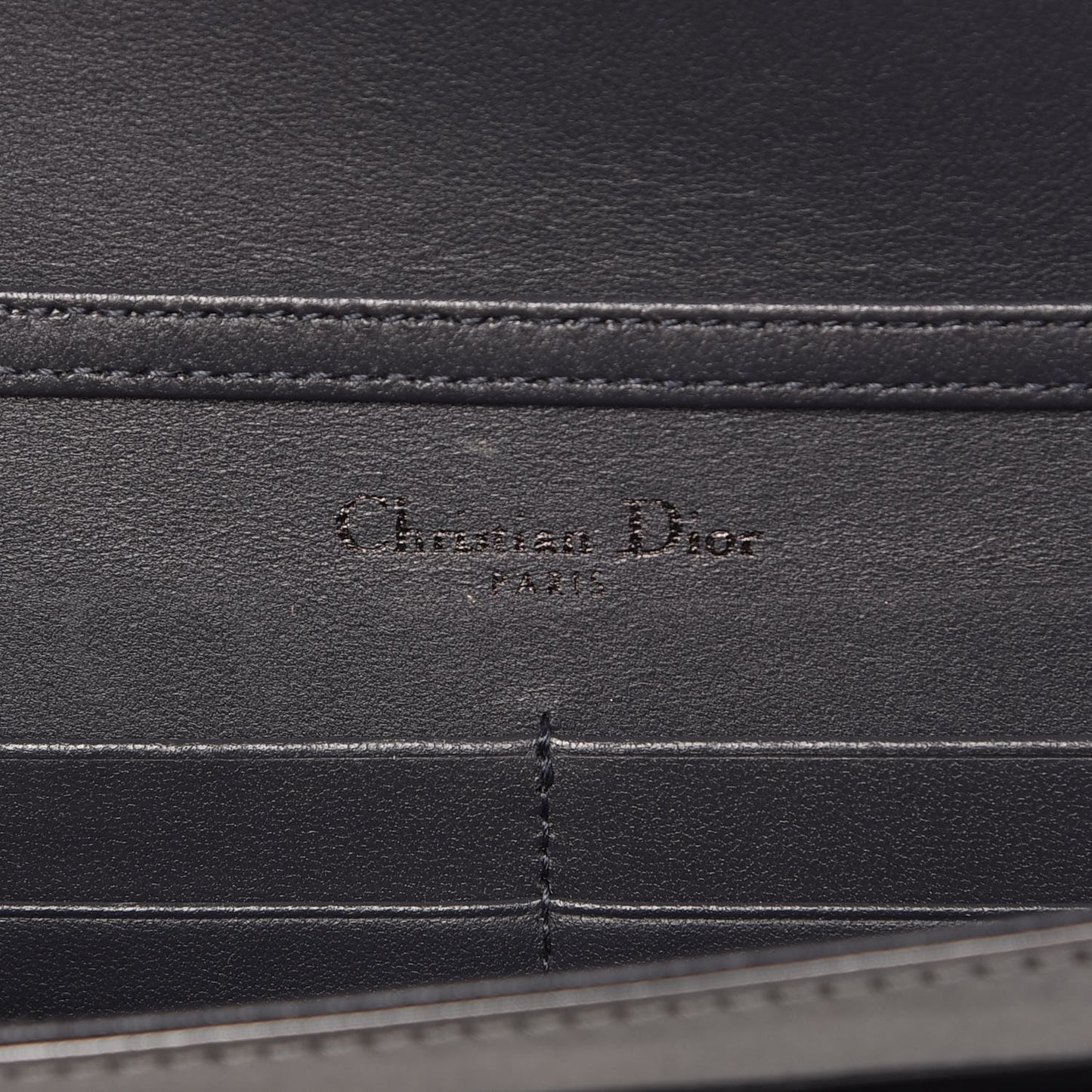 Metallic Patent Micro-Cannage Diorama Wallet on Chain Pouch Black
