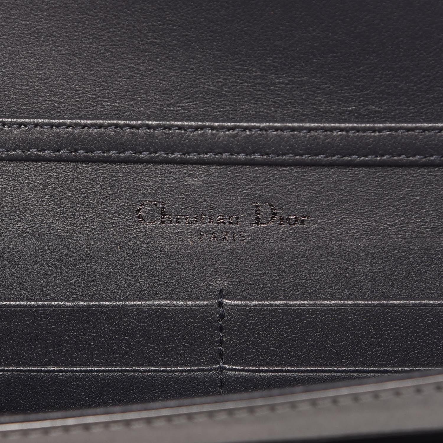 Christian Dior Metallic Patent Micro-Cannage Diorama Wallet on Chain Pouch Black 6 of 9