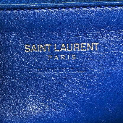 Saint Laurent Calfskin Small Monogram Cabas Blue Majorelle 6 of 16