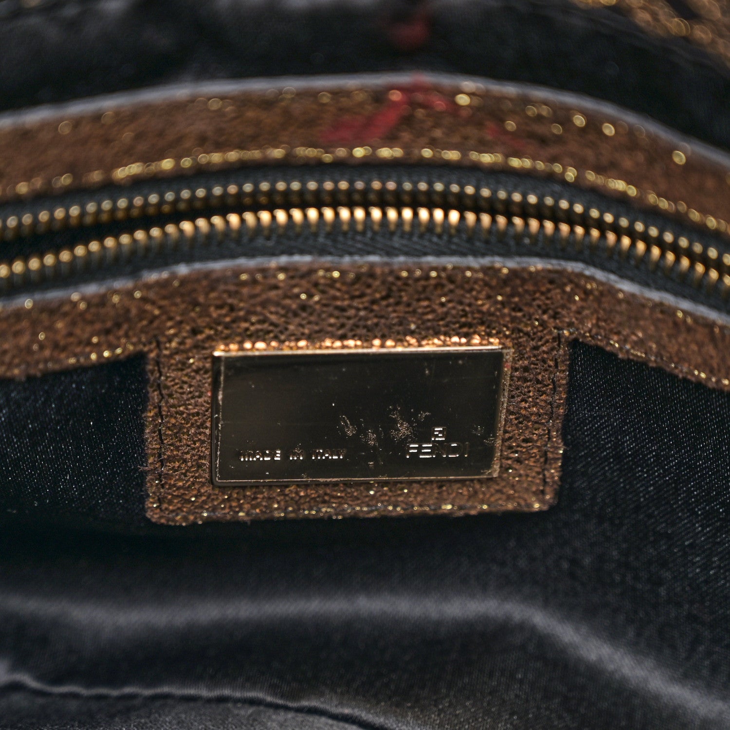 Fendi Micro Zucchino Baguette Black Gold 6 of 12