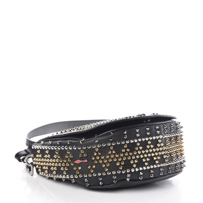 Christian Louboutin Calfskin Mix Chevron Spikes Panettone Messenger Black 5 of 10