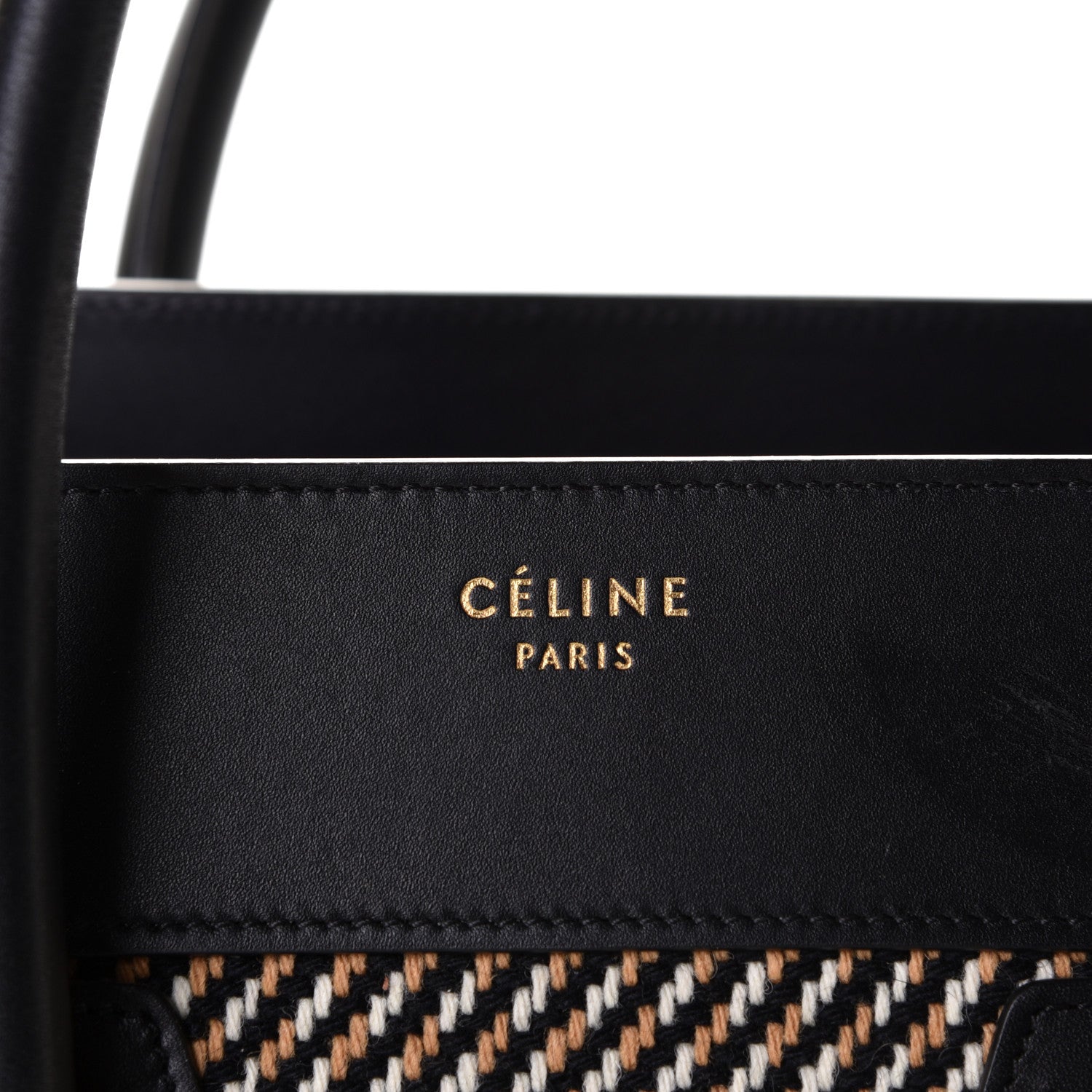 Celine Twill Smooth Calfskin Mini Luggage Dune Black 6 of 9