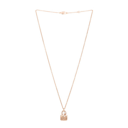 Hermes 18K Rose Gold Diamond Constance Amulettes Charm Pendant Necklace 2 of 3