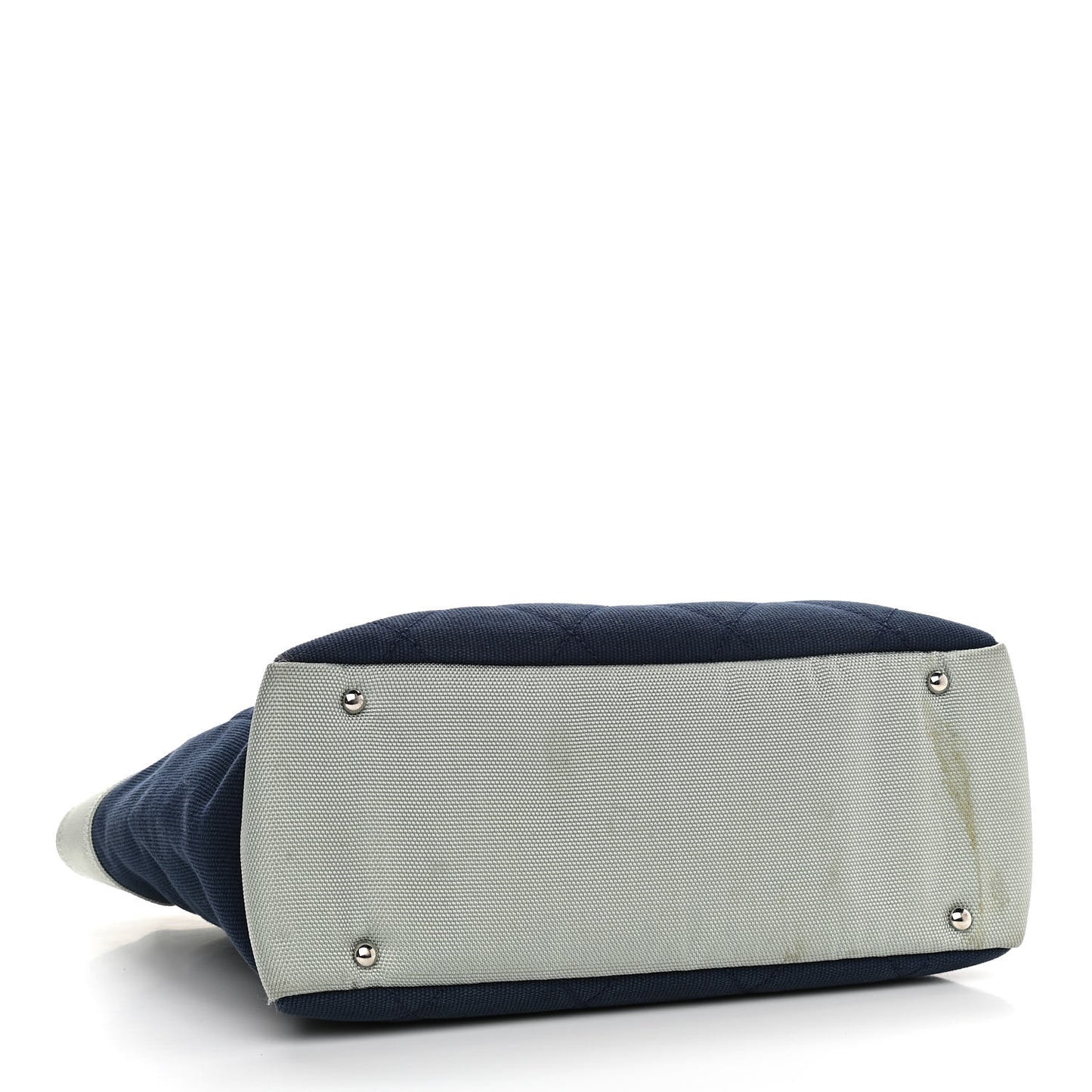 Canvas Quilted Large Paris Biarritz Tote Grey Blue
