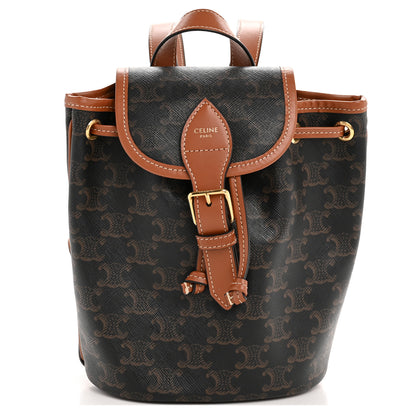 Celine Triomphe Canvas Calfskin Mini Folco Backpack Tan 1 of 15