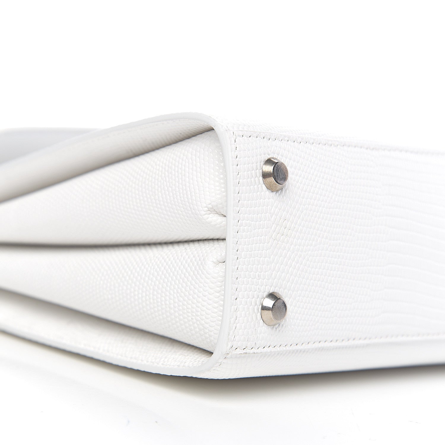 Balenciaga Patent Calfskin Lizard Embossed Medium Ghost Shoulder Bag Optic White 7 of 8