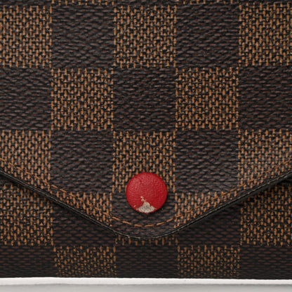 Louis Vuitton Damier Ebene Josephine Wallet Red 5 of 8