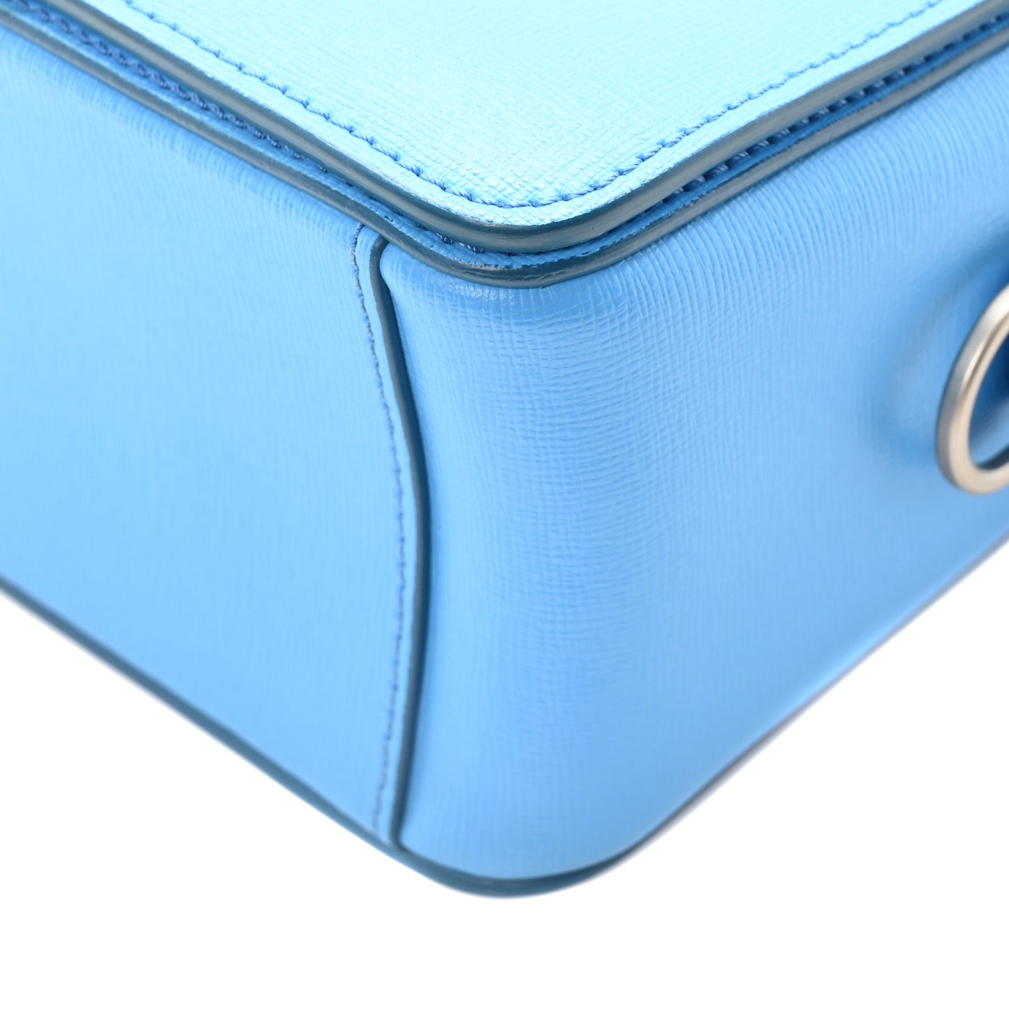 Calfskin Binder Clip Bag Blue