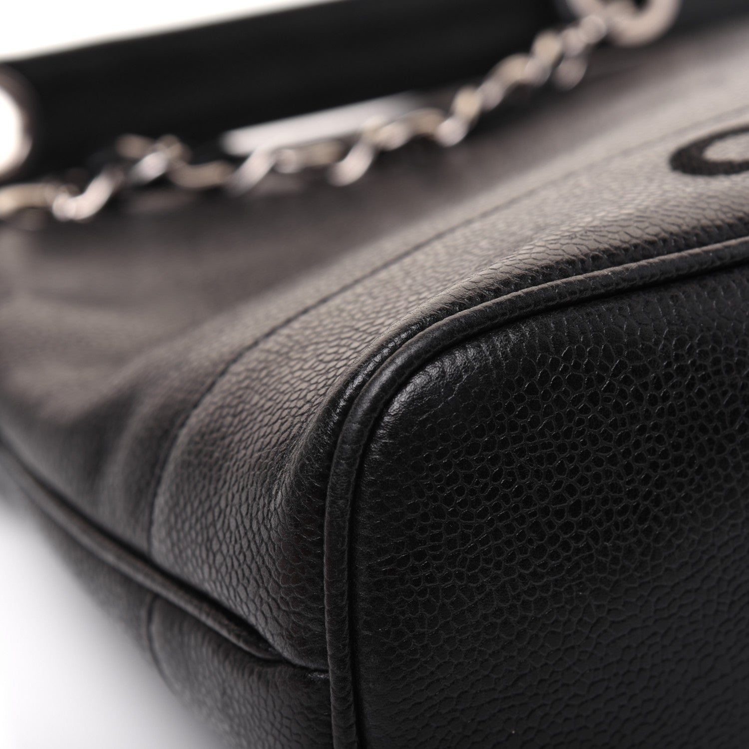 Chanel Caviar Logo Shoulder Bag Black 14 of 21