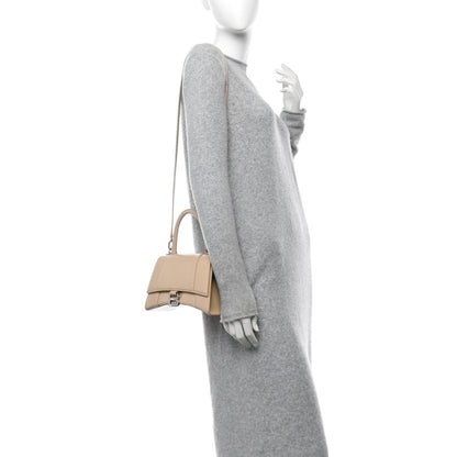 Balenciaga Shiny Box Calfskin Small Hourglass Top Handle Bag Light Beige 2 of 9