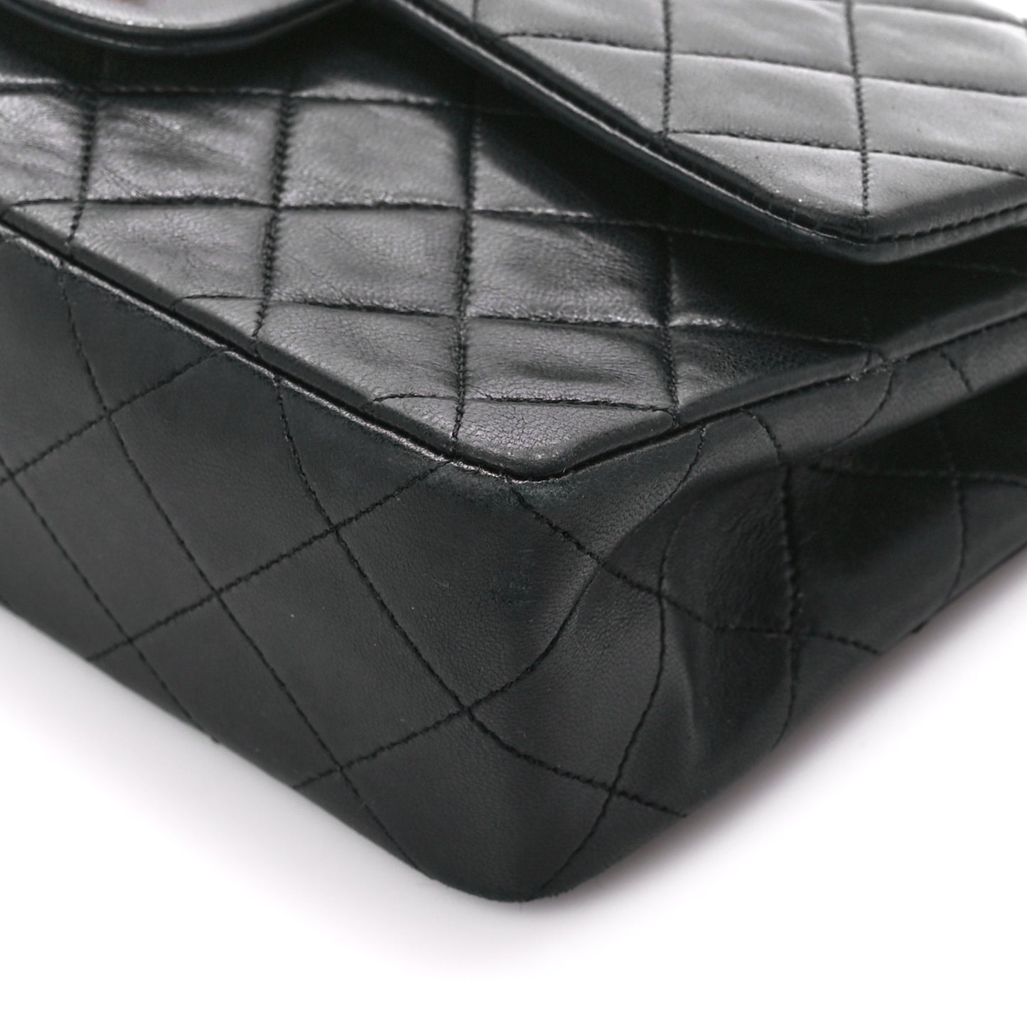 Lambskin Quilted Small Double Flap Black