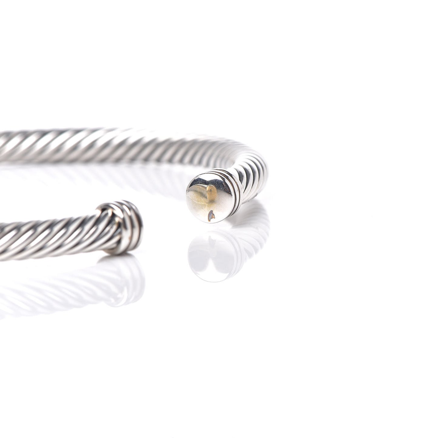Sterling Silver 18K Yellow Gold 4mm X Station Cable Bracelet