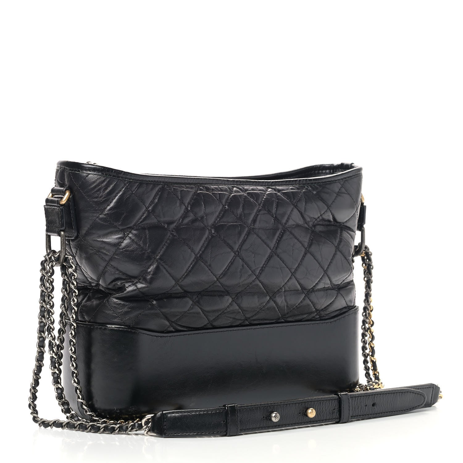 Chanel Aged Calfskin Quilted Medium Gabrielle Hobo Black 2 of 10