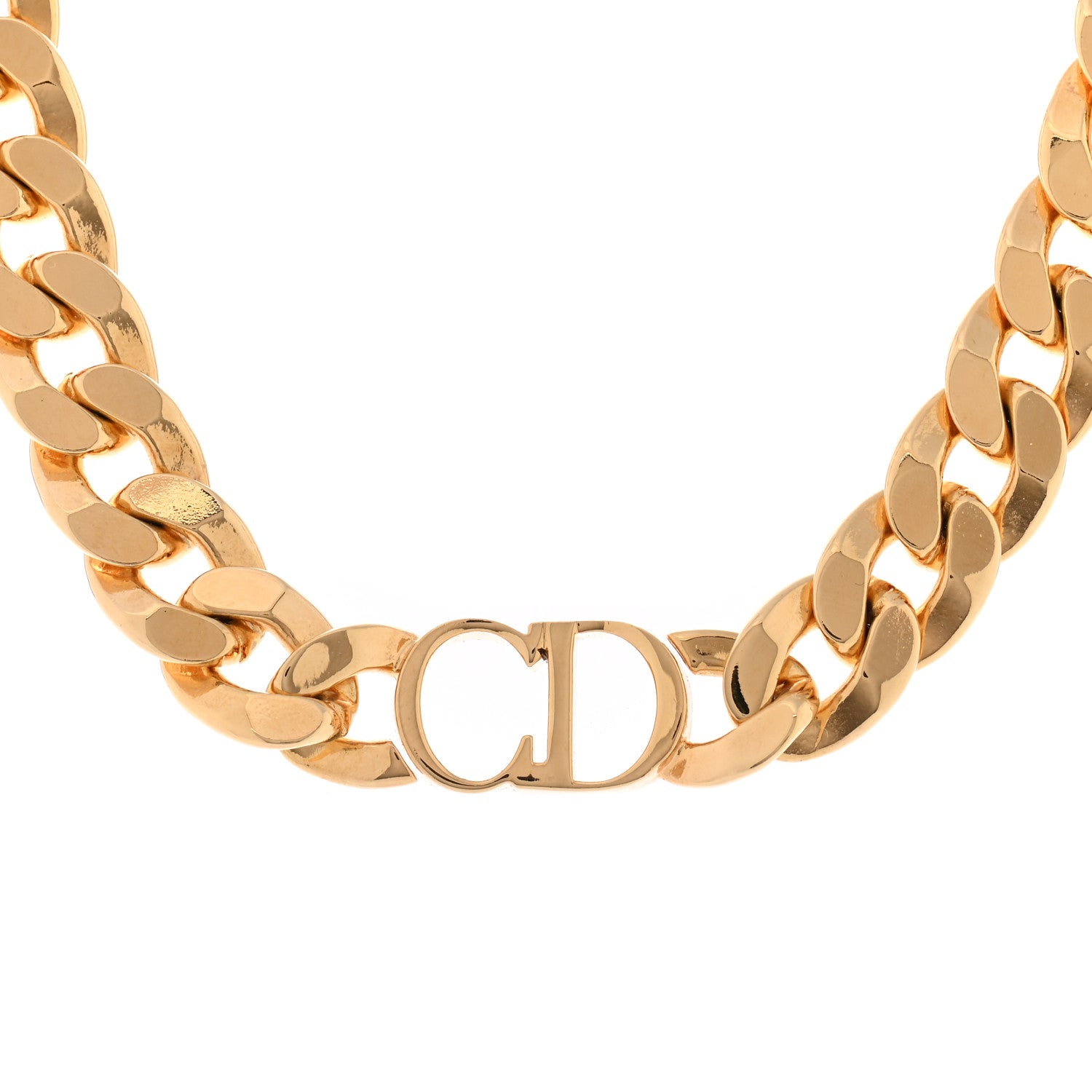 Christian Dior Metal Danseuse Etoile Chain Choker Necklace Gold 4 of 7