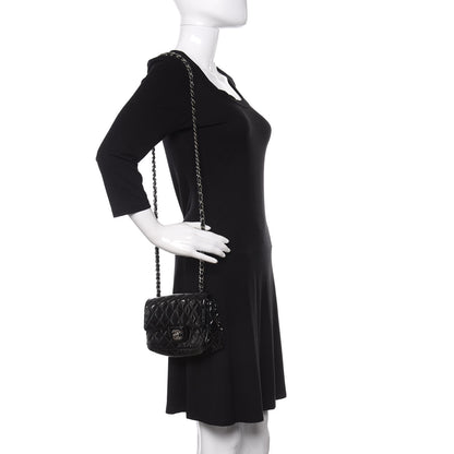 Chanel Patent Calfskin Quilted Mini Rectangular Flap Black 2 of 11
