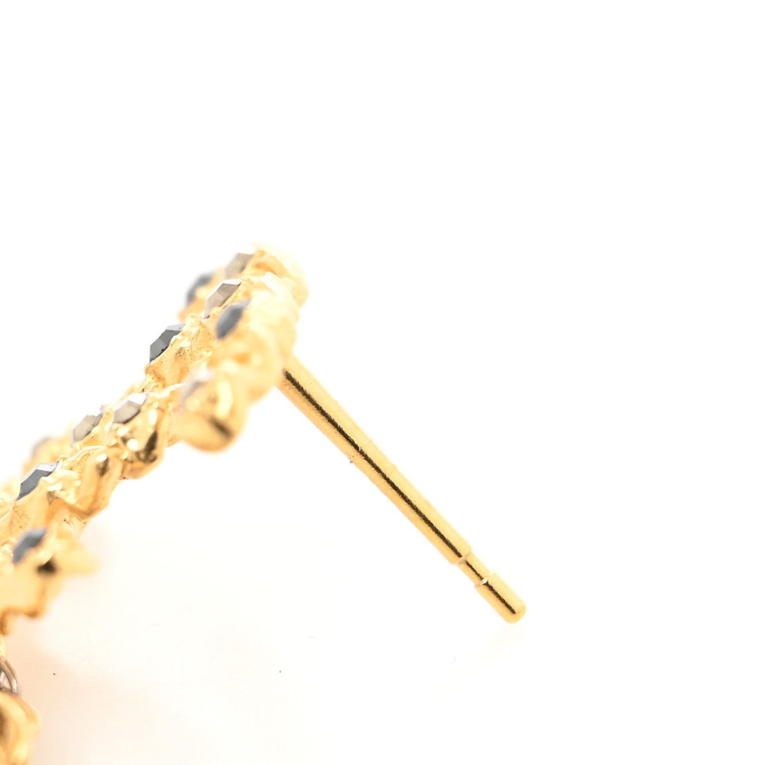 Chanel Crystal CC Chain Cuff Single Earring Gold Silver 2 of 3