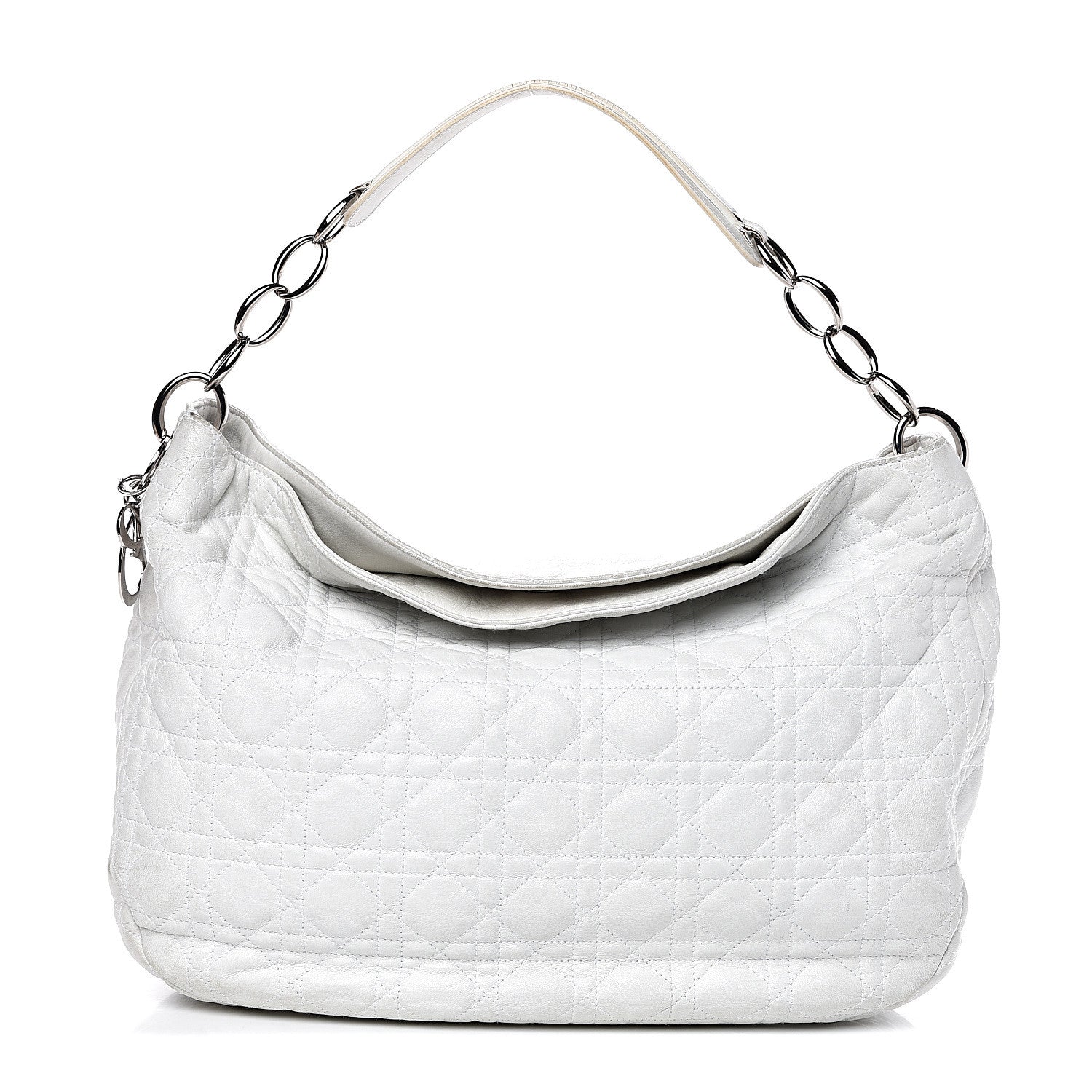 Christian Dior Lambskin Cannage Large Dior Soft Hobo White 1 of 19