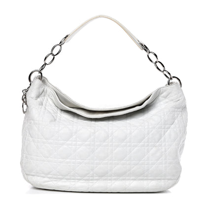 Christian Dior Lambskin Cannage Large Dior Soft Hobo White 1 of 19