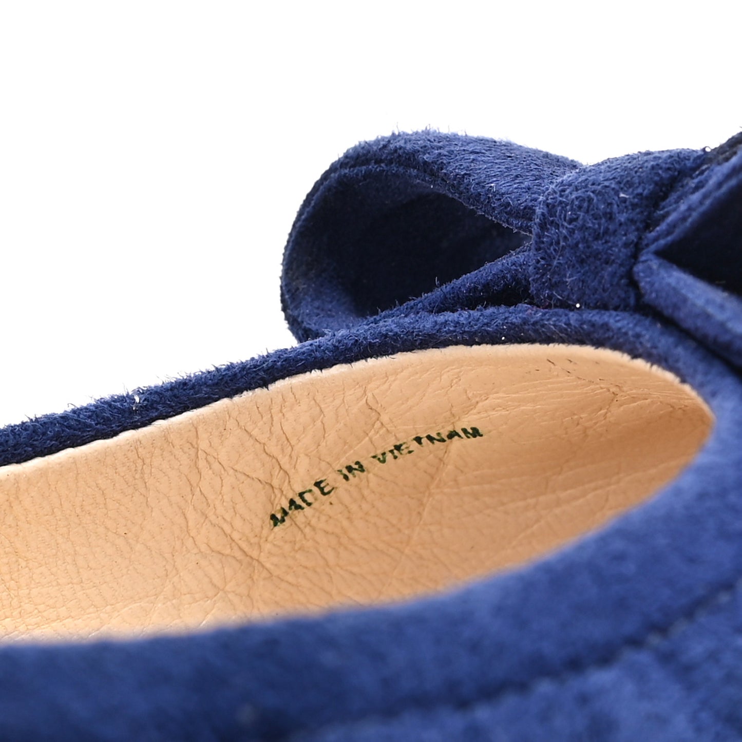 Suede Bow Logo Ballerina Flats 35.5 Blue
