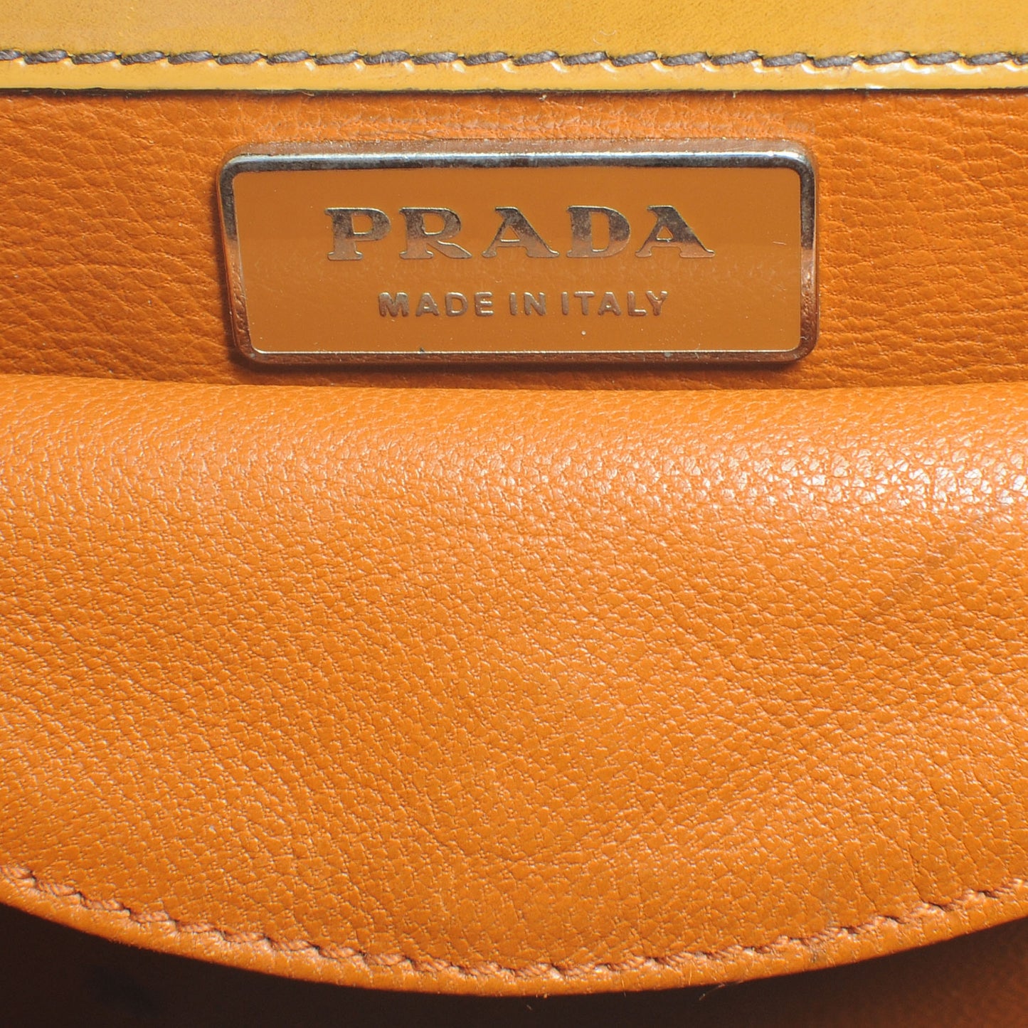 Spazzolato Logo Print Framed Bag Ambra