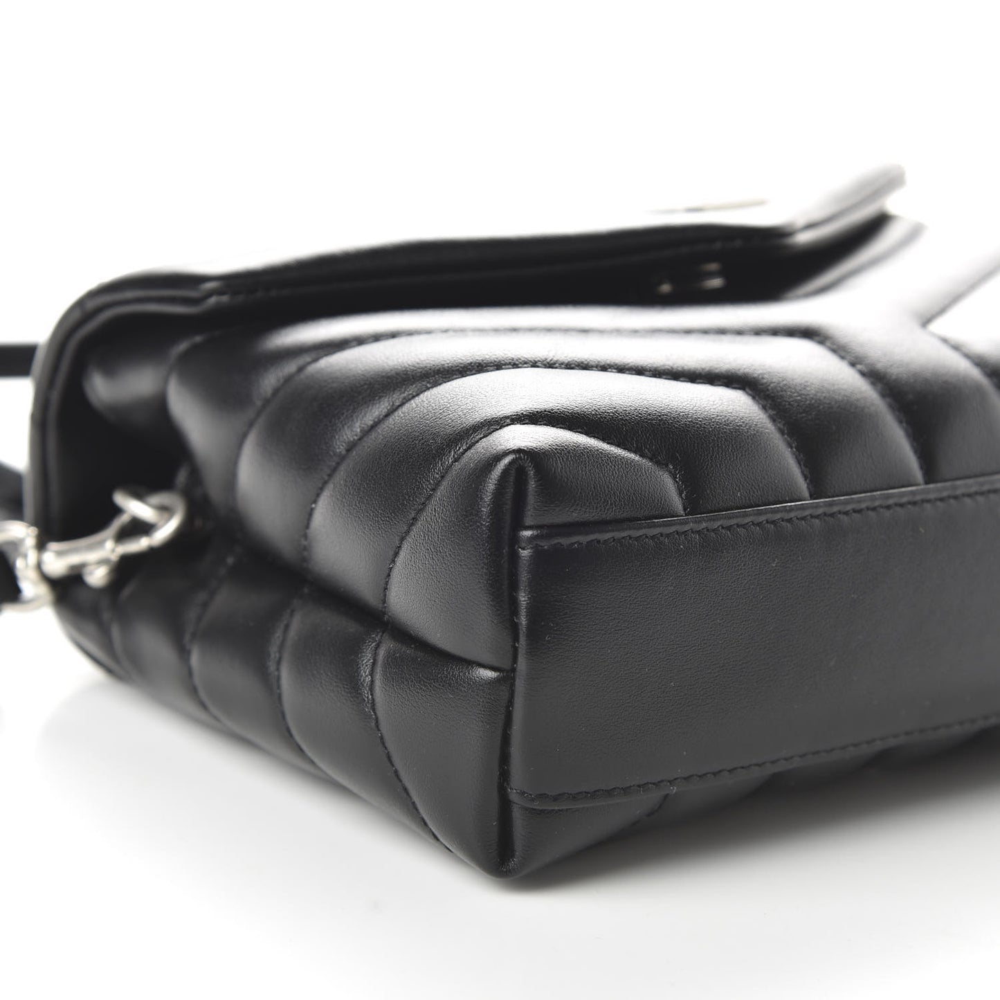 Calfskin Y Quilted Monogram Toy Loulou Crossbody Bag Black