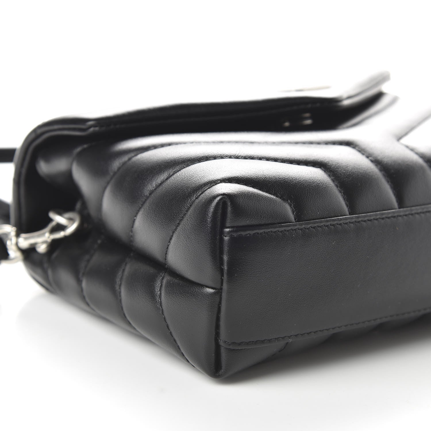 Saint Laurent Calfskin Y Quilted Monogram Toy Loulou Crossbody Bag Black 6 of 9