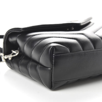 Saint Laurent Calfskin Y Quilted Monogram Toy Loulou Crossbody Bag Black 6 of 9