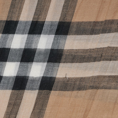 Burberry Linen Giant Check Lightweight Scarf Camel 5 of 10