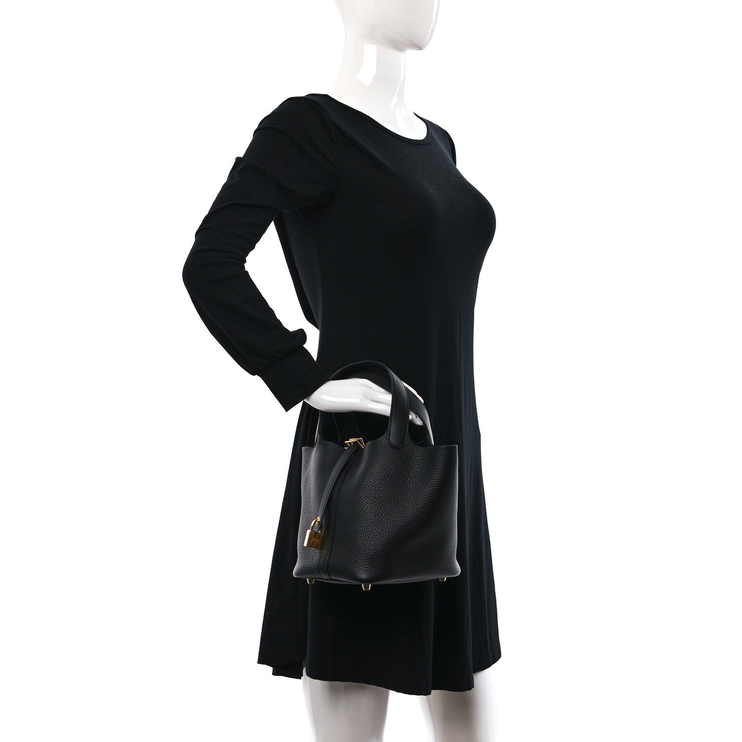 Hermes Taurillon Clemence Picotin Lock 18 PM Black 3 of 8