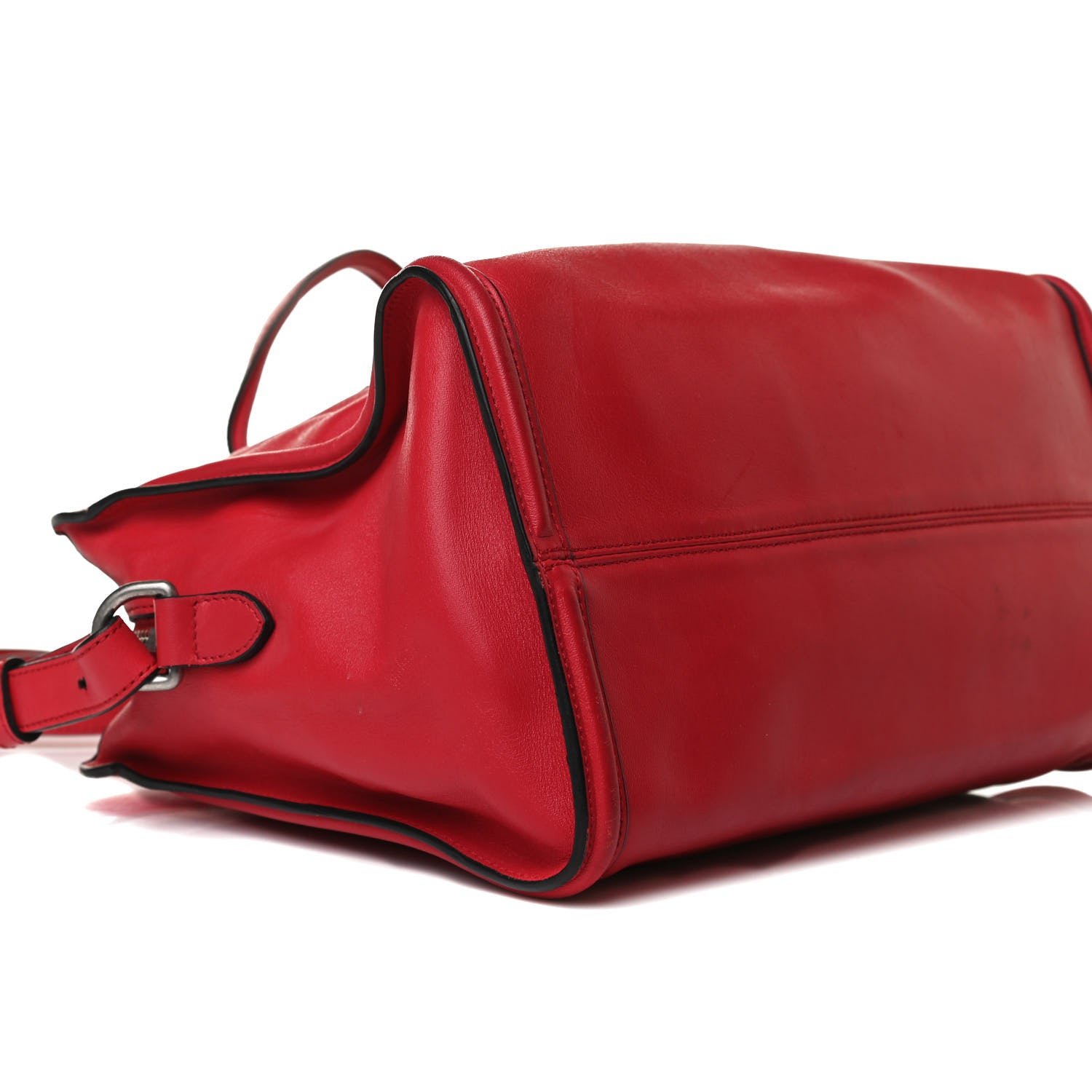 Alexander McQueen Pebbled Calfskin Small Skull Padlock Zip Around Tote Red 9 of 13