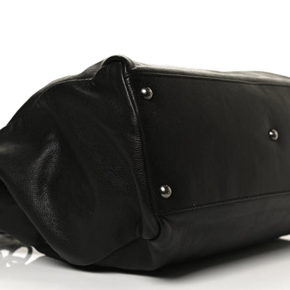 Fendi Goatskin Zucca Large Peekaboo Iconic Satchel Black Tobacco 9 of 12