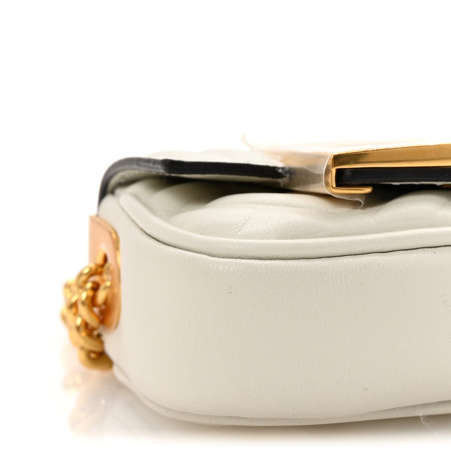 Nappa Matisse FF Embossed Nano Chain Baguette White