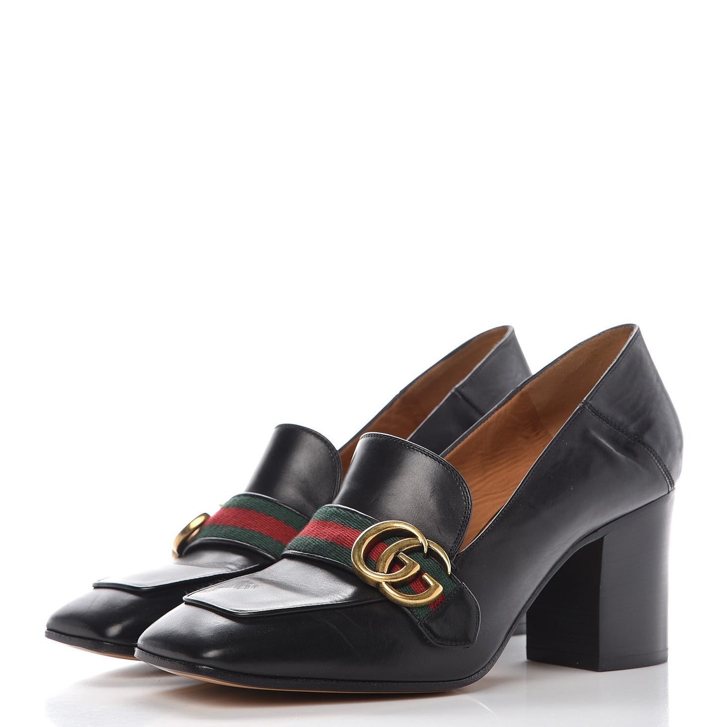 Calfskin Web Peyton Loafer Pumps 39 Black