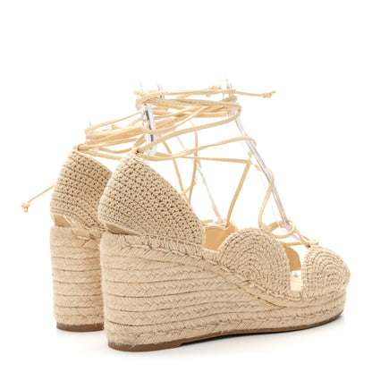 Loewe Raffia Paula's Ibiza Strappy Solar Espadrille Sandals 38 Natural 5 of 9