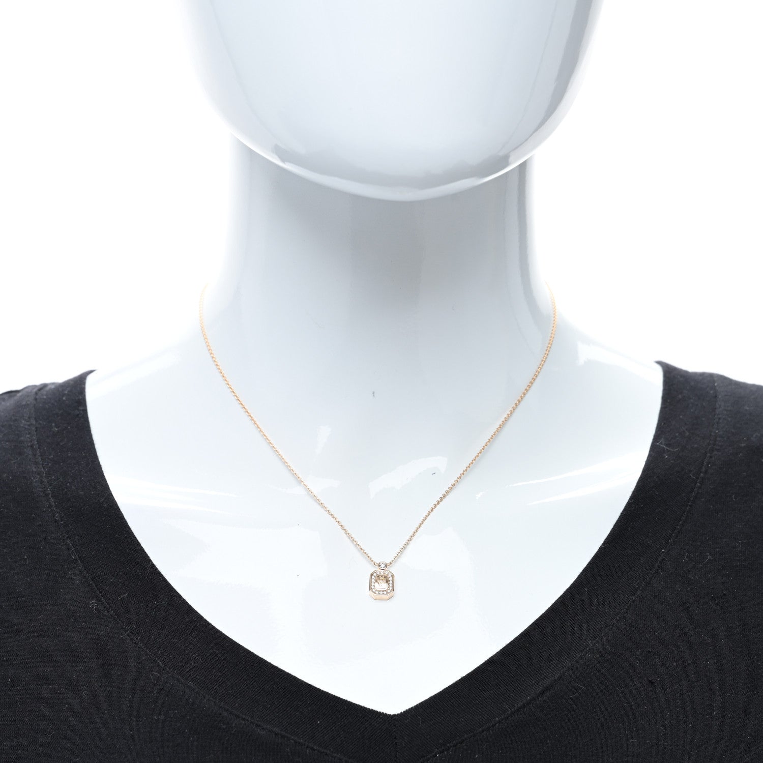 Harry Winston 18K Rose Gold Diamond HW Logo Pendant Necklace 3 of 5