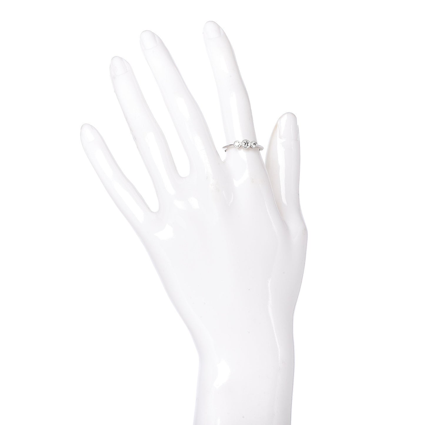 Platinum Diamond Three Stone Milgrain Ring 52 6