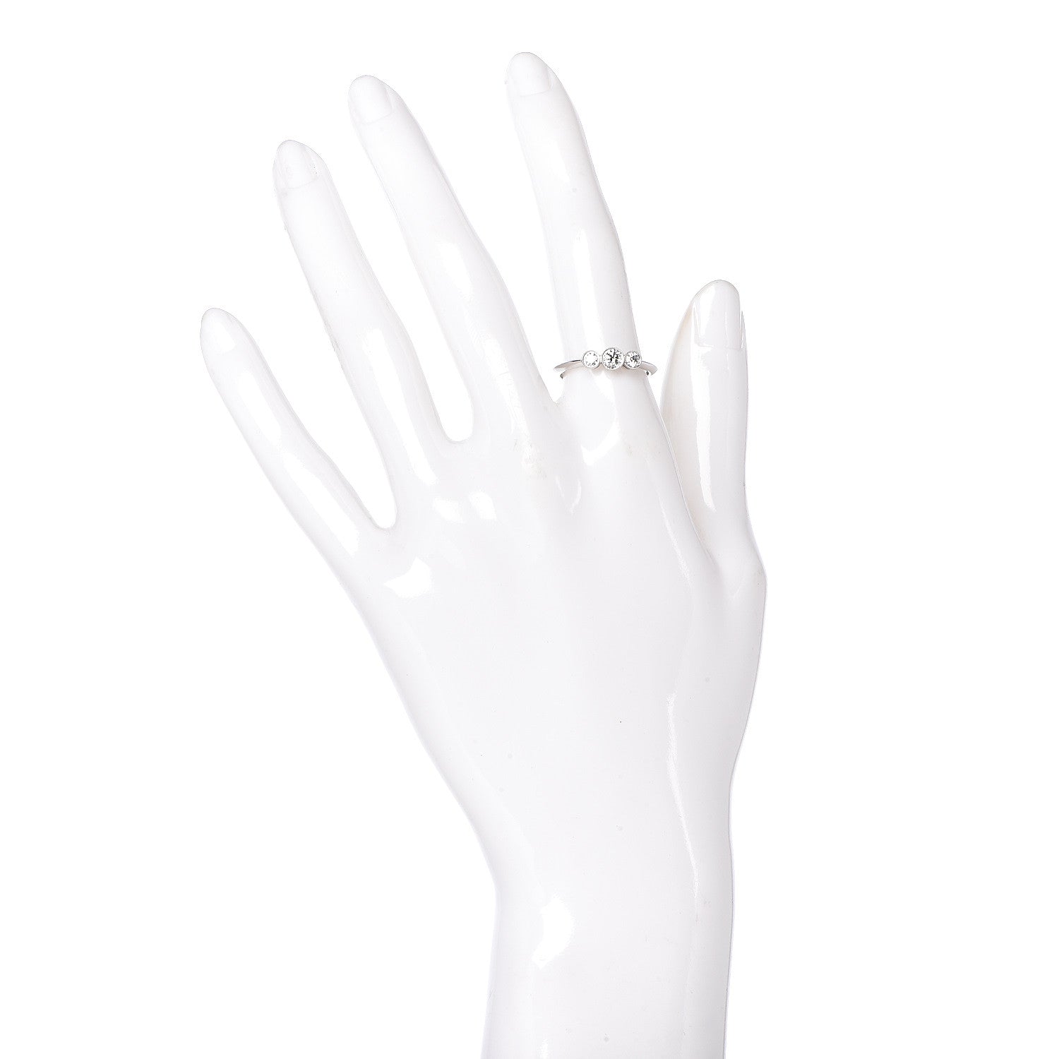 Tiffany Platinum Diamond Three Stone Milgrain Ring 52 6 2 of 4