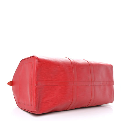 Louis Vuitton Epi Keepall 55 Castillan Red 4 of 14