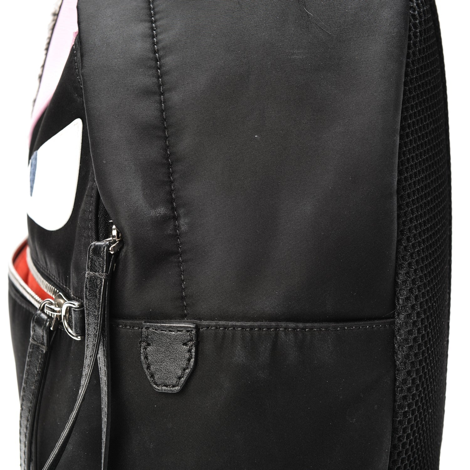 Fendi Nylon Vitello Fox Goat Fur Monster Eyes Mini Backpack Black Multicolor Sky 12 of 14