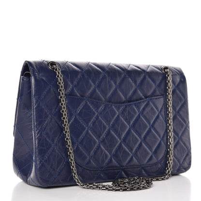 Chanel Aged Calfskin Quilted 2.55 Reissue 227 Flap Navy Blue 3 of 12